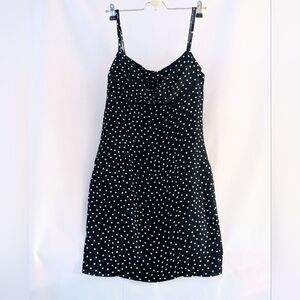 Ann Taylor Black Dress with White Polka Dots